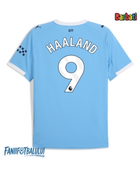 Manchester City Erling Haaland #9 Tricou Fotbal Replică 2025-26 Barbati Acasa
